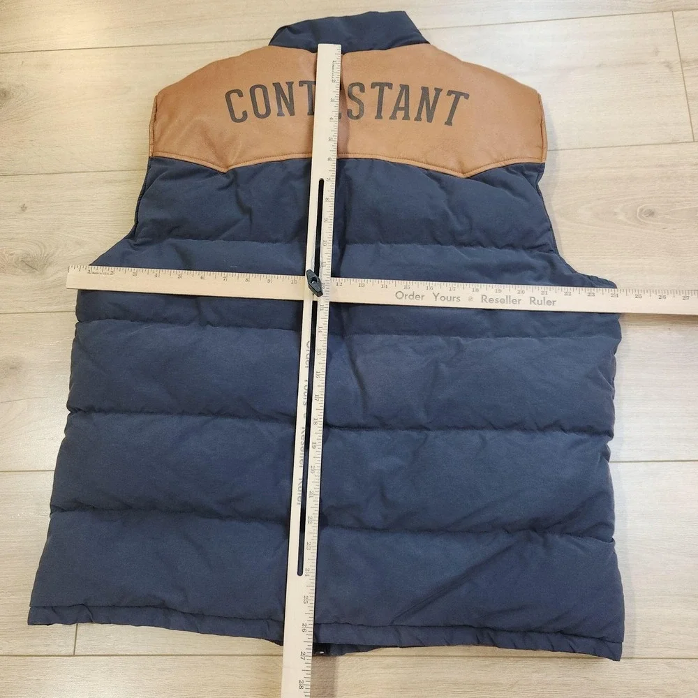 Wrangler 2014 NFR Contestant Vest Mens XL Blue Quilted Puffer Western Rodeo